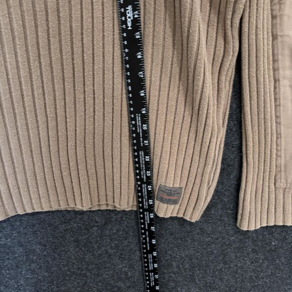 American Eagle Outfitters Sweater Men's Medium Ribbed Mock Neck Elbow Patches - Picture 4 of 7